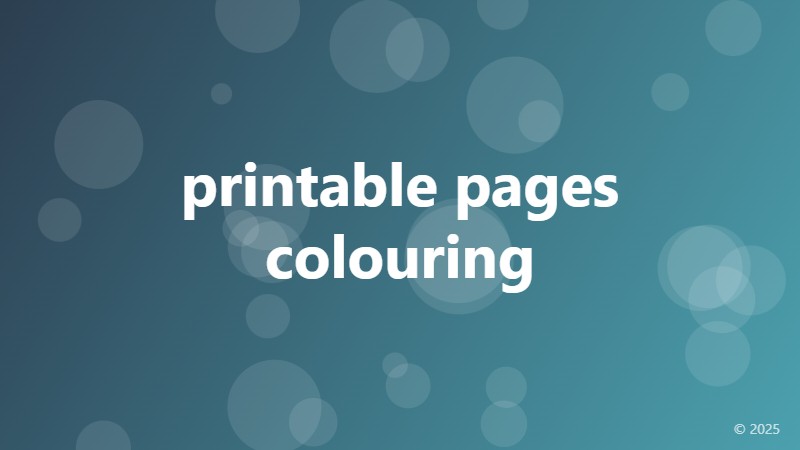 printable pages colouring