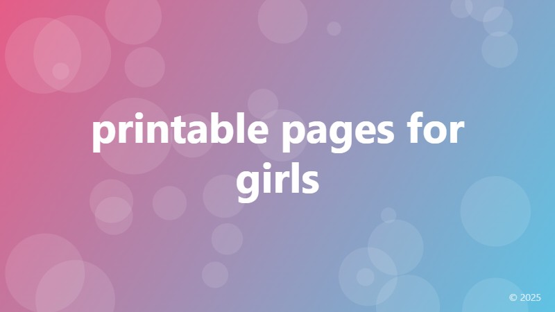 printable pages for girls