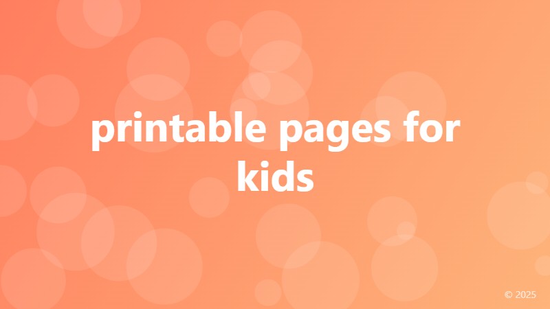 printable pages for kids