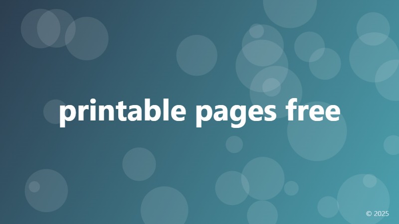 printable pages free