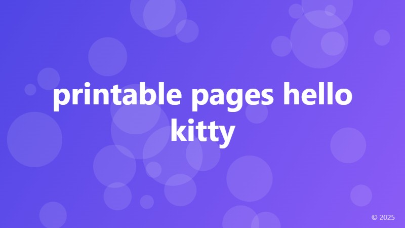 printable pages hello kitty