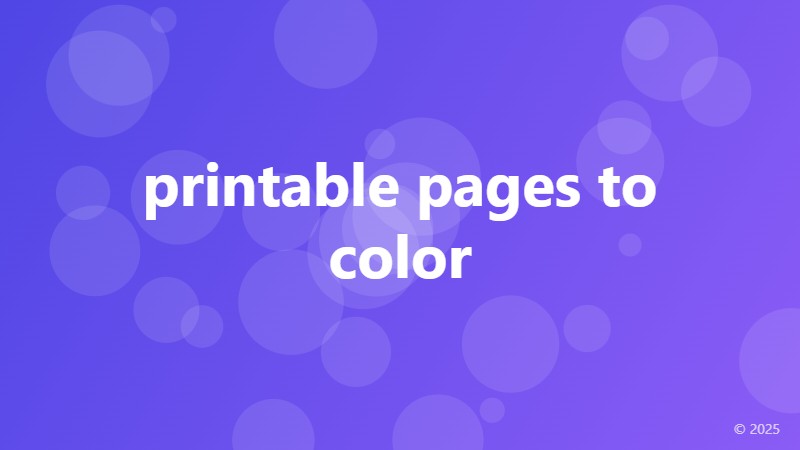 printable pages to color