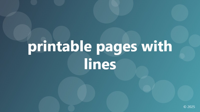 printable pages with lines