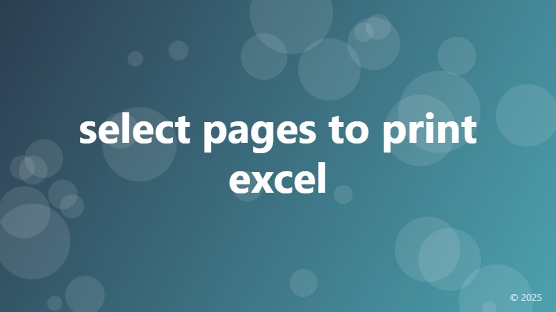 select pages to print excel