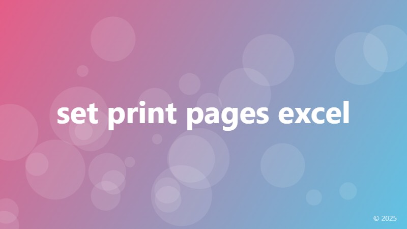 set print pages excel